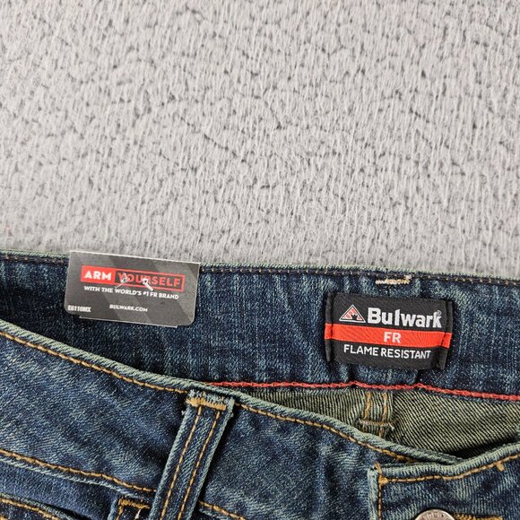 Bulwark FR Jeans Women 10 33x33 Blue High Rise Straight Flame Resistant Curvy - Picture 4 of 16